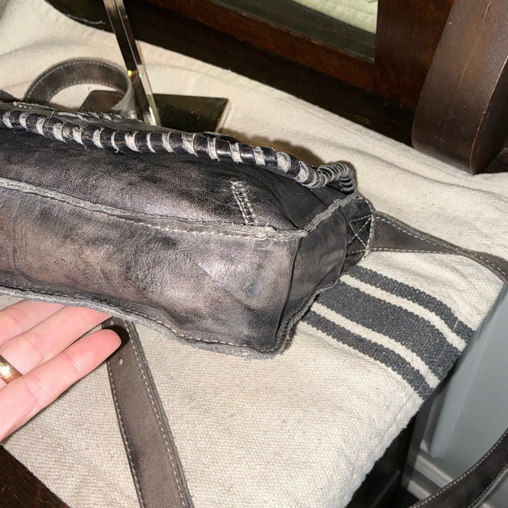 Bed Stu Leather Frankie Crossbody Bag Black Rustic Brown Retail $175 - Picture 11 of 15